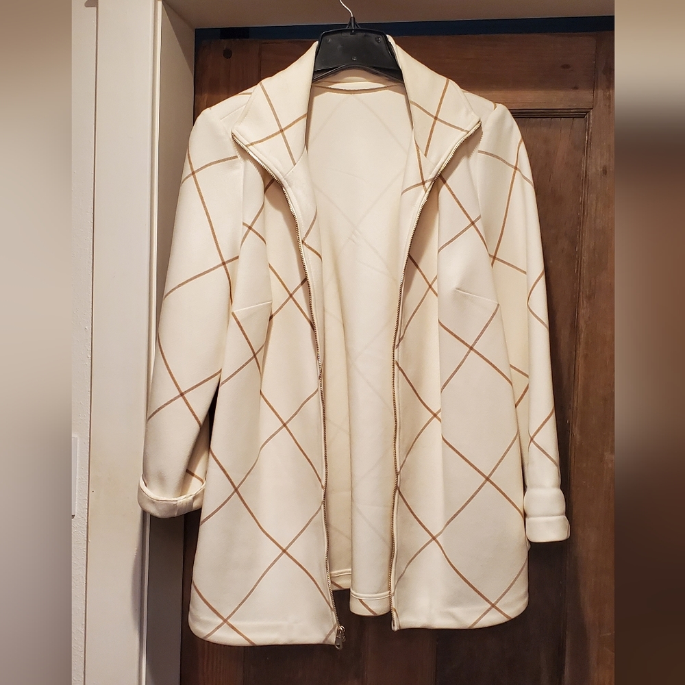Chicos Cream Zip Jacket